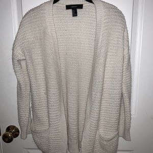 White knitted cardigan